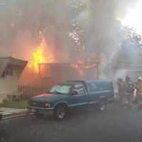 <p>Mobile home fire</p>