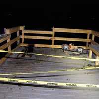 <p>A dock on Long Island suffered extensive damage after fireworks were set off on it.</p>