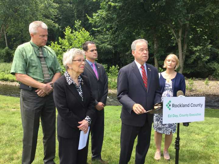 From left: Allan Beers, coordinator, Rockland Environmental Resources; Legislator Harriet Cornell, State Sen. David Carlucci; Rockland County Exec Ed Day; and Patricie Drake, Rockland Water Task Force coordinator.