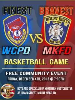 Mount Kisco Firefighters, County Police Clash In Basketball Game