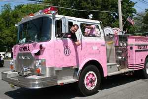 Pink Fire Truck Rolls Into Woodcliff Lake For Cancer Fundraiser