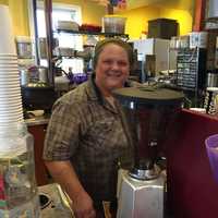 <p>Wendy Cahill, the owner of Molten Java in Bethel.</p>