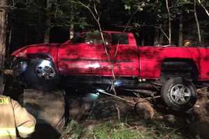 Truck Crashes On Old Redding Road In Weston