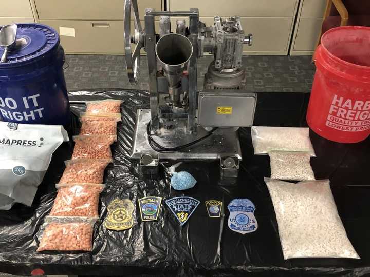 Nearly 35 pounds of fentanyl and methamphetamine were seized by state police in Whitman.