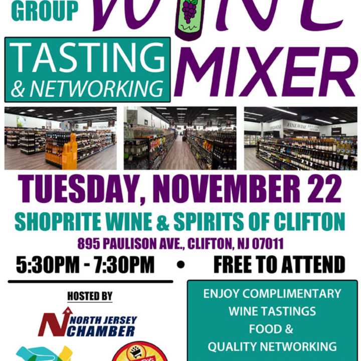 North Jersey Chamber of Commerce, wine tasting mixer.