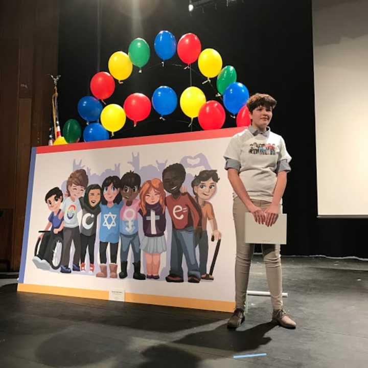 Sarah Harrison, a sophomore at Bunnell High, is the winner of this year’s Connecticut Doodle 4 Google Competition. Her winning artwork was based on the prompt “What I see for the future…”