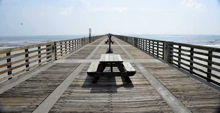 Wooden fishing pier