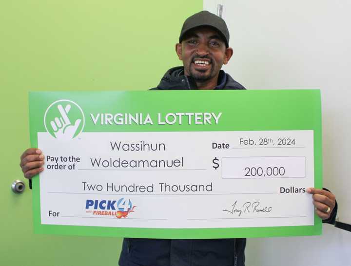 Wassihun Woldeamanuel is taking home $200,000 from playing the Virginia Lottery.