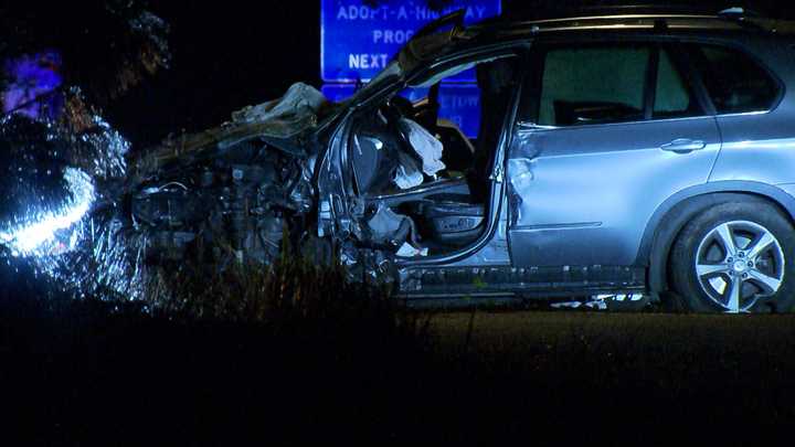 The SUV after the crash.&nbsp;