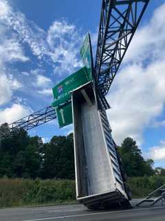 Fairfax County Tractor-Trailer Driver Charged After Smashing Through I-64 Sign: VSP