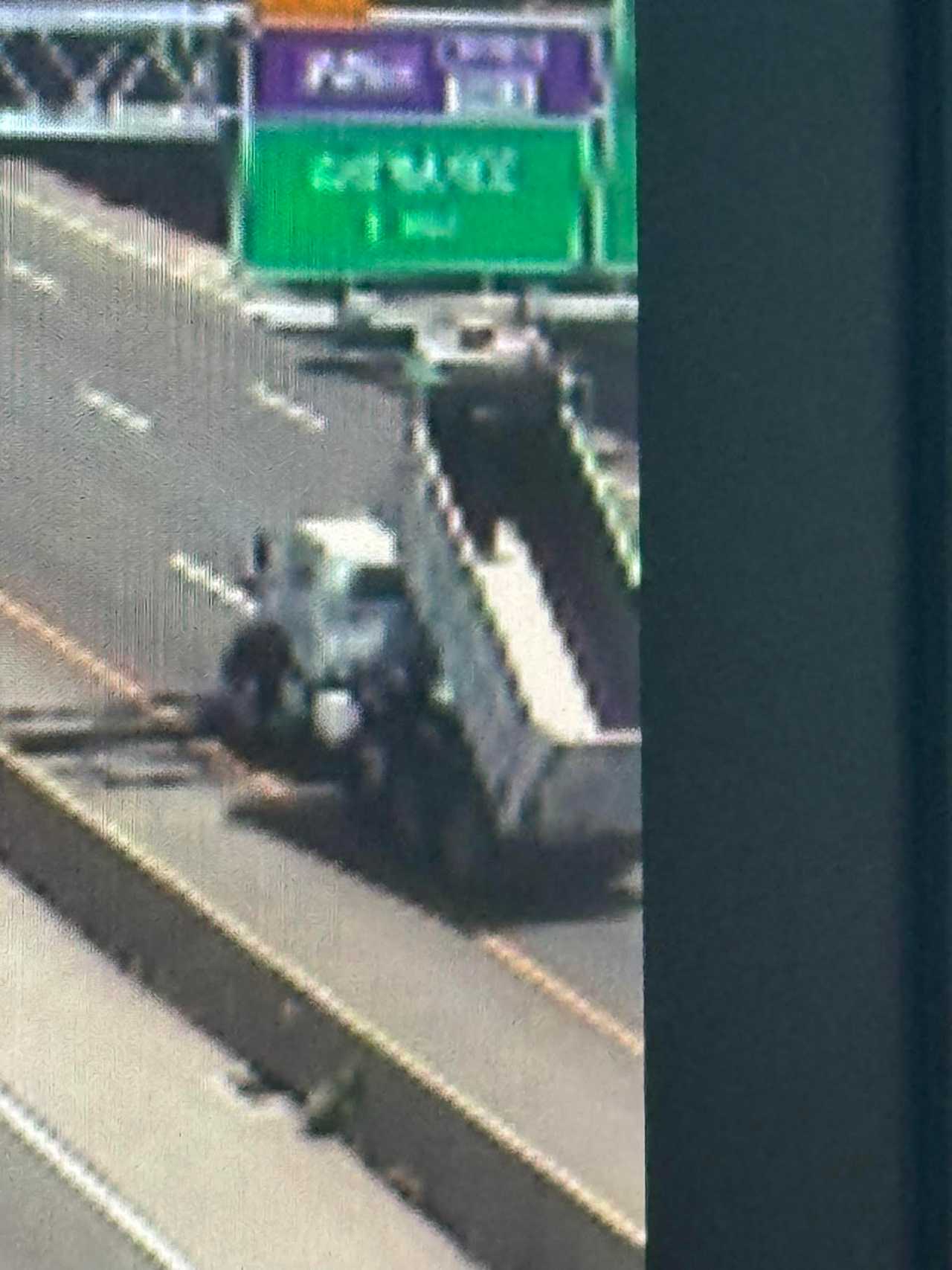 Dump Truck Driver Strikes I95 Sign In Virginia, Sends Debris Flying