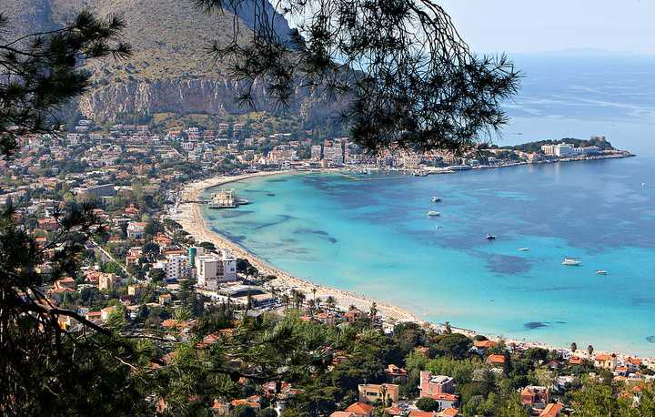 Gulf of Mondello seen from Monte Pellegrino.