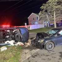 Two Airlifted After Vehicle Overturns In Crash: Manchester PD (VIDEO)