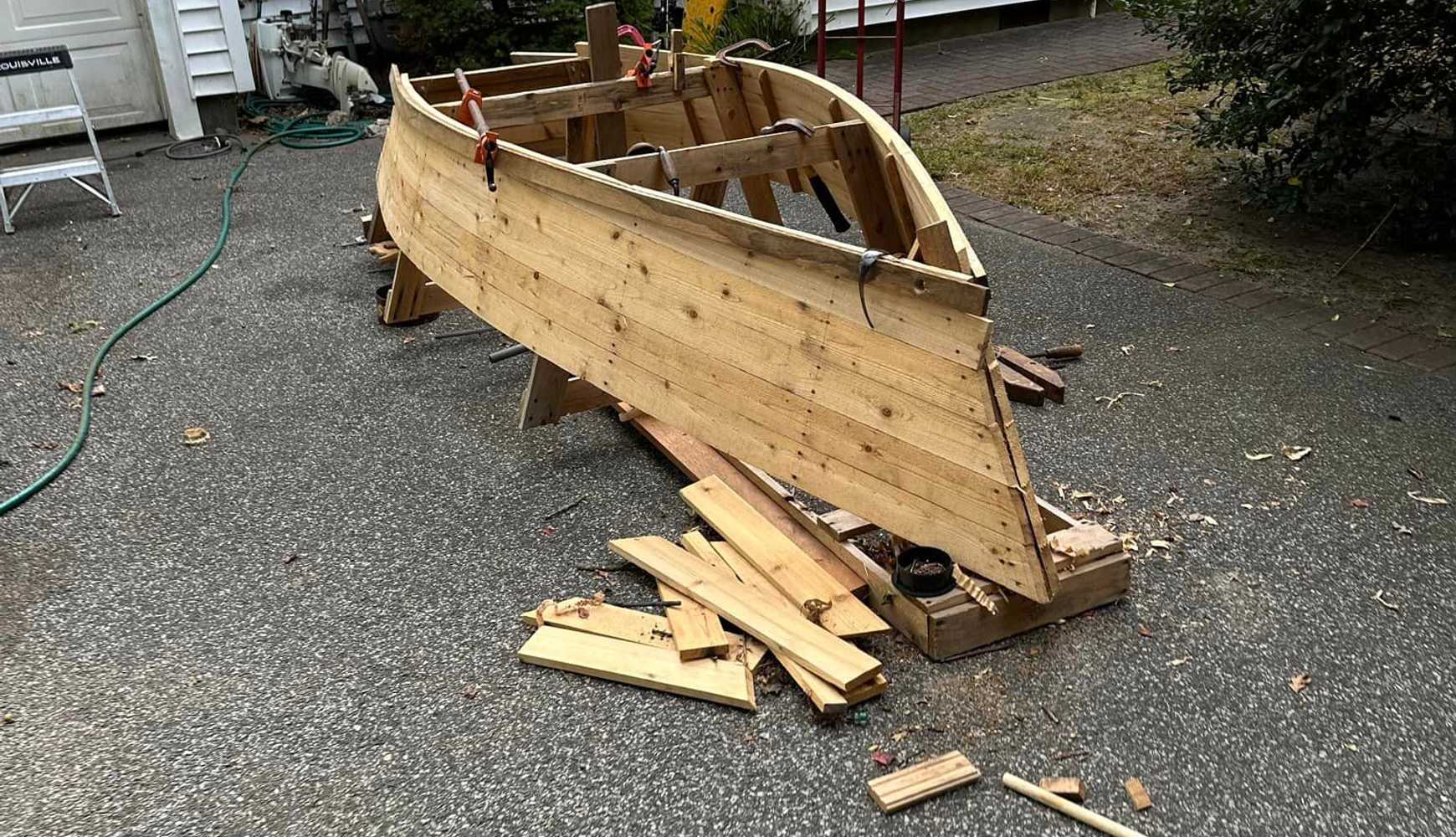 One of Liam McEvoy's handmade boats.
Clam Island Shipwrights