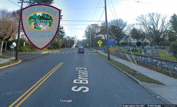 The intersection of South Broad Street/PA Route 501 and East Third Avenue where the pedestrian was struck, police say. 