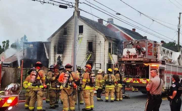 The scene of the Eves's home following a fire.&nbsp;