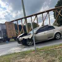 <p>The scene of the train versus car collision in Lancaster County. </p>