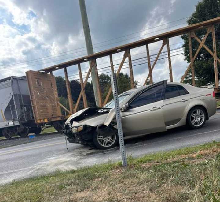 The scene of the train versus car collision in Lancaster County. 