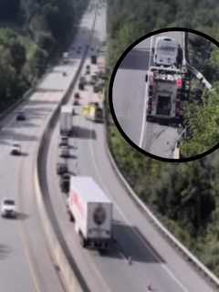 50-Foot Crash Off Bridge Along I-83 Hospitalizes Trucker: PennDOT