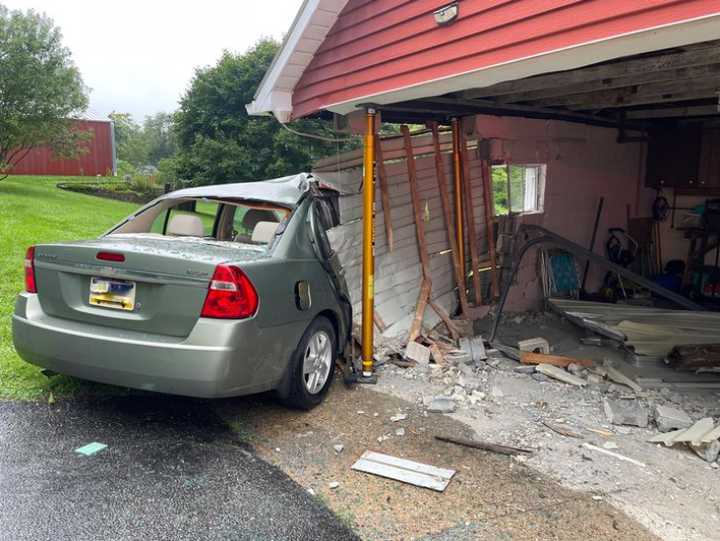 The car slammed into the garage in York County 