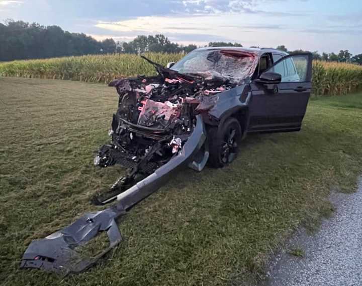 The SUV after the collision.&nbsp;