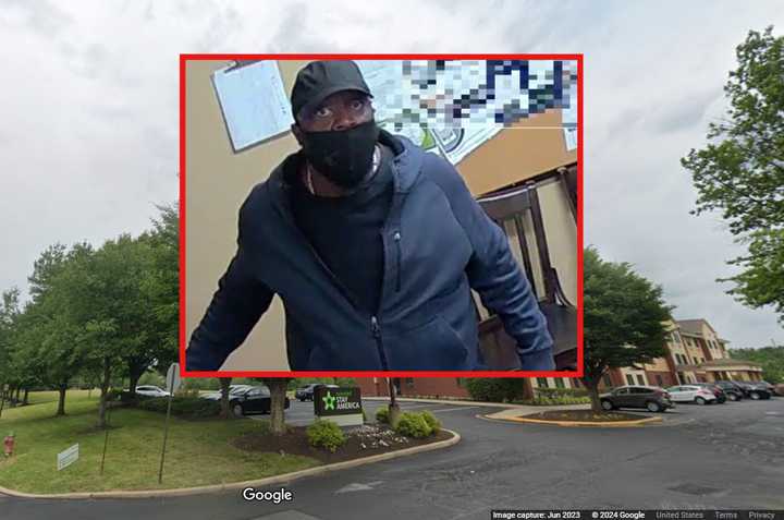 Extended Stay America, located at 3216 Tillman Drive in Bensalem, and the suspected thief staring at the security camera.&nbsp;