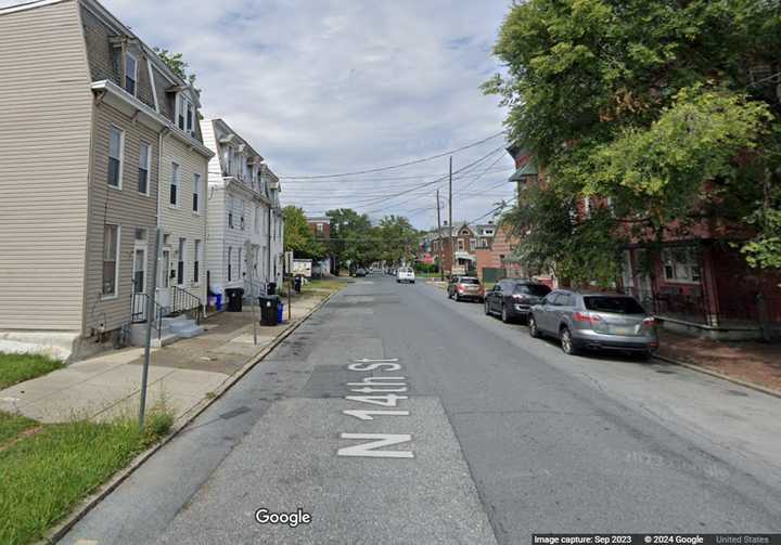 The 60 block of North 14th Street where a man was shot dead, authorities say.