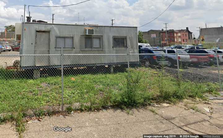 An RV that is parked at 2400 North Philip Street in Philadelphia.