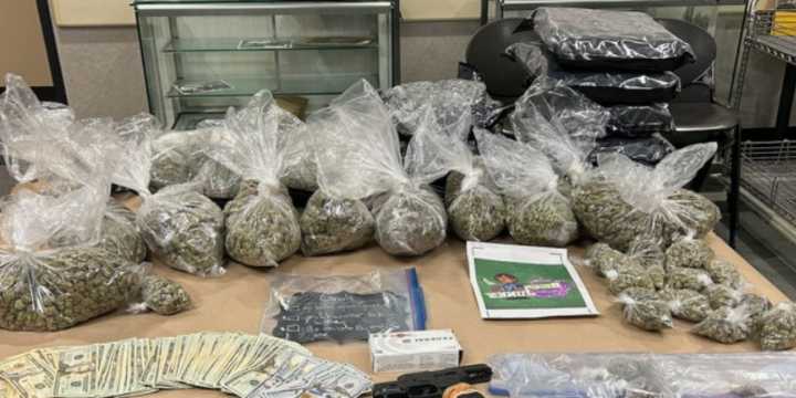 The drugs, weapons, and cash seized from&nbsp;Marckenson Cile.&nbsp;