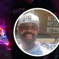 <p>Damon Scott Stern Sr. (also known as DJ Nomad) and a still image of police on the scene following his fatal shooting.&nbsp;</p>