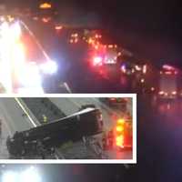 Tractor-Trailer Flips Over On I-81 Closing Lanes In Central PA (DEVELOPING)