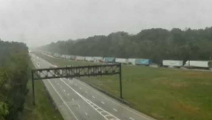 The traffic backed up on Interstate 81 in Lebanon County, PA.&nbsp;