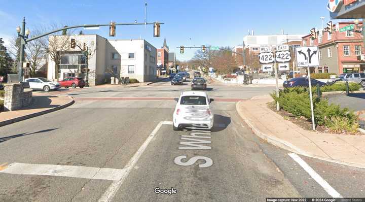 The intersection in Annville where the pedestrian was struck. 