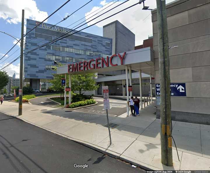 The ER entrance at Penn Presbyterian Medical Center located at 3900 Poweltown Avenue in Philadelphia where three nurses and a gunshot victim were struck by a Jeep.&nbsp;