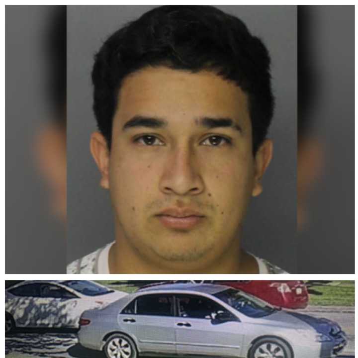 Nestor Monsalve-Prieto and his silver sedan he allegedly was using during the child luring attempt.&nbsp;