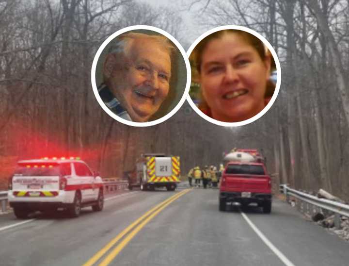 Allen George English and his daughter Grace English-Rohrer who died together in a car crash at the Lancaster/Lebanon counties lines on Route 322; and the scene of the double-fatal crash.&nbsp;&nbsp;