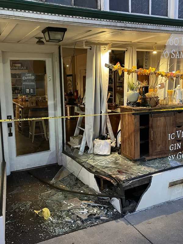 Car Smashes Through Glass Storefront Of Gettysburg Olive Oil Company In Littlestown (PHOTOS)