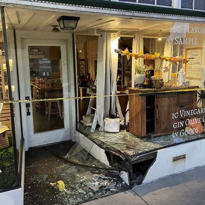 Paratroopers Crash Through A Roof And Raid Olive Oil Factory Car Smashes Through Glass Storefront Of Gettysburg Olive Oil Company In