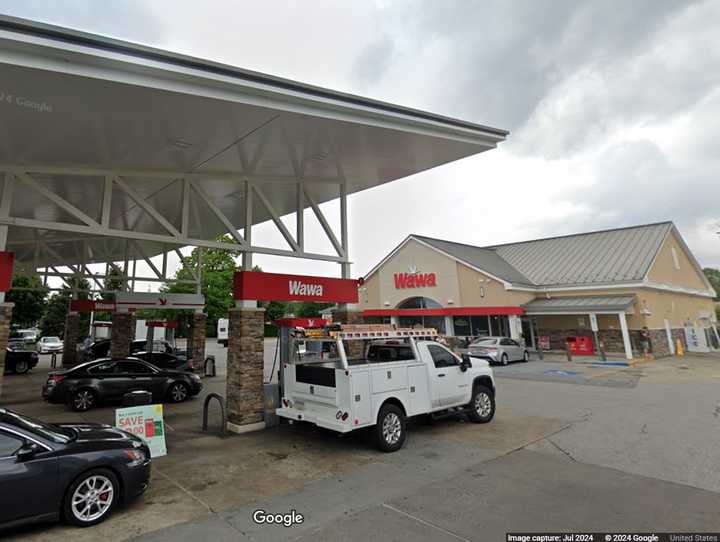 The Wawa and TD Bank parking lots in the 700 block of East Market Street in West Goshen Township where the shooting happened.&nbsp;