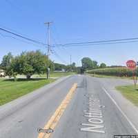 <p>The intersection of Nottingham Road and Little Britain Road in Little Britain Township, where three Amish people were hurt in a horse and buggy crash involving a truck, dispatchers explained.</p>