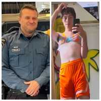 <p>PSP LCE Officer Benjamin J. Brallier (left) and his accused killer&nbsp;Anthony Alexi "Antonia" Quesen (right).</p>