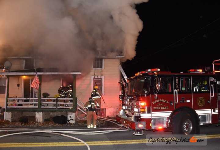 The scene of the house fire, which was reportedly caused by a cellphone charger.