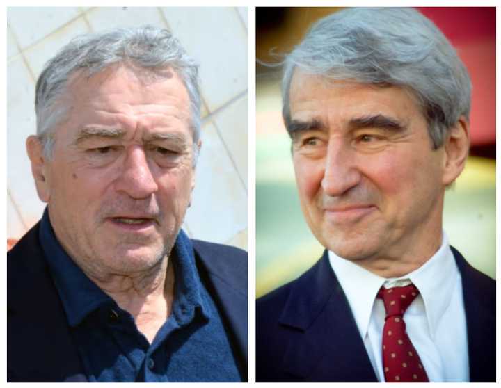 Robert De Niro in Cannes on May 16, 2016 (left) and Sam Waterston at a ceremony in January 2010 to receive a star on the Hollywood Walk of Fame (right).