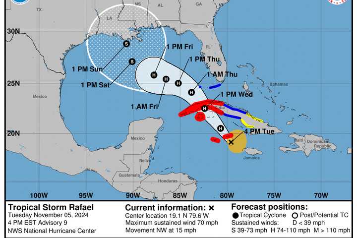 Tropical Storm Rafael Nears Hurricane Status As It Heads North Toward US: New Projected Track