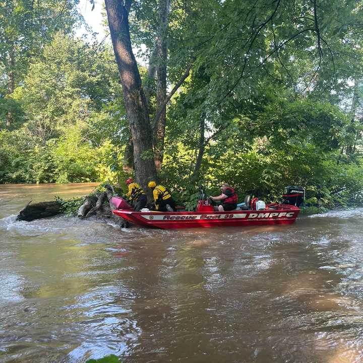 A DMPFC water rescue in the Susquehanna River. 