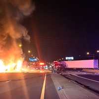 <p>The box truck was incinerated.</p>