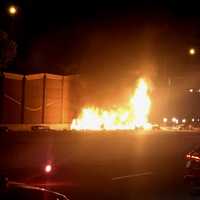 <p>The box truck was incinerated.</p>