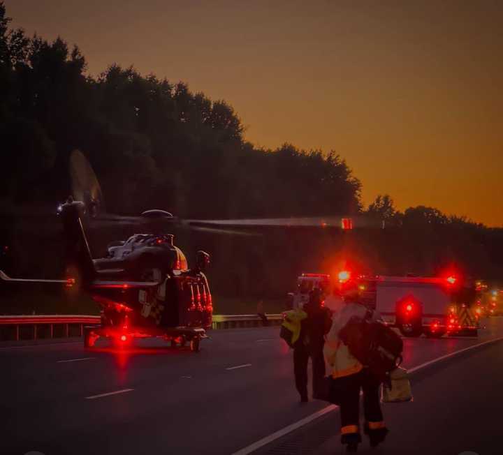 A Maryland State Police helicopter flew three to the hospital