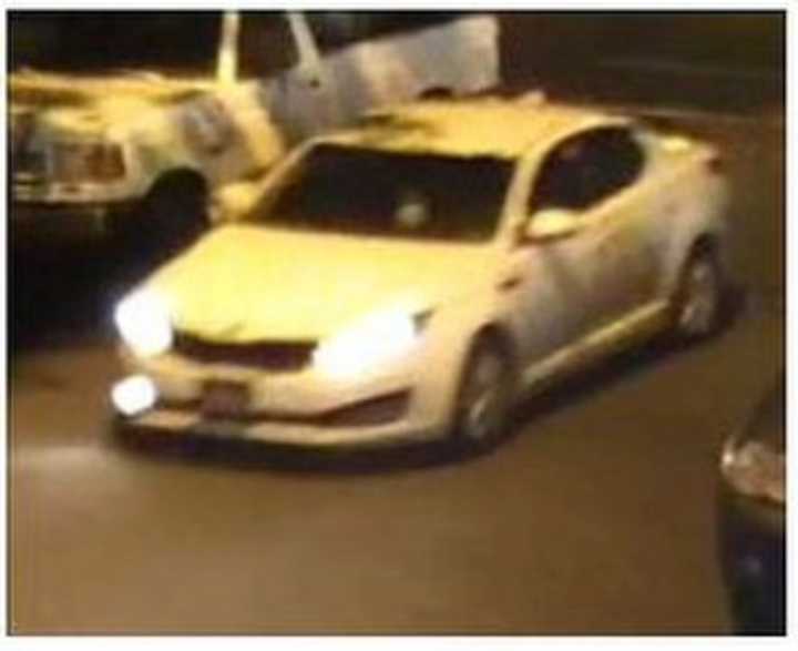 Police are looking for several suspects in this car who robbed and assaulted a man at gunpoint.