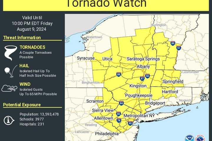 Tornado Watch Now Issued In Bergen County As Debby Creeps In